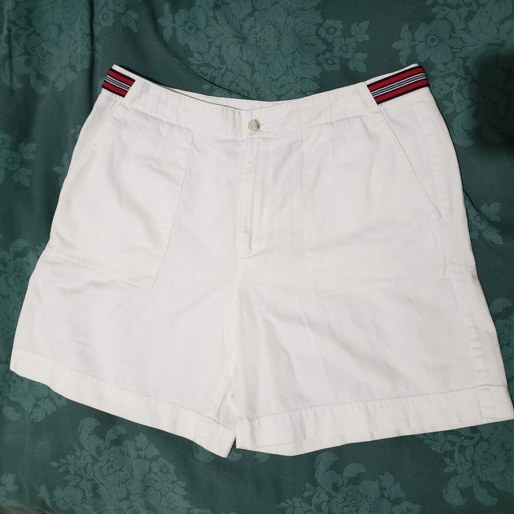 Ladies Size 12 Liz  Claiborne Lizsport Vintage White High Waisted Shorts